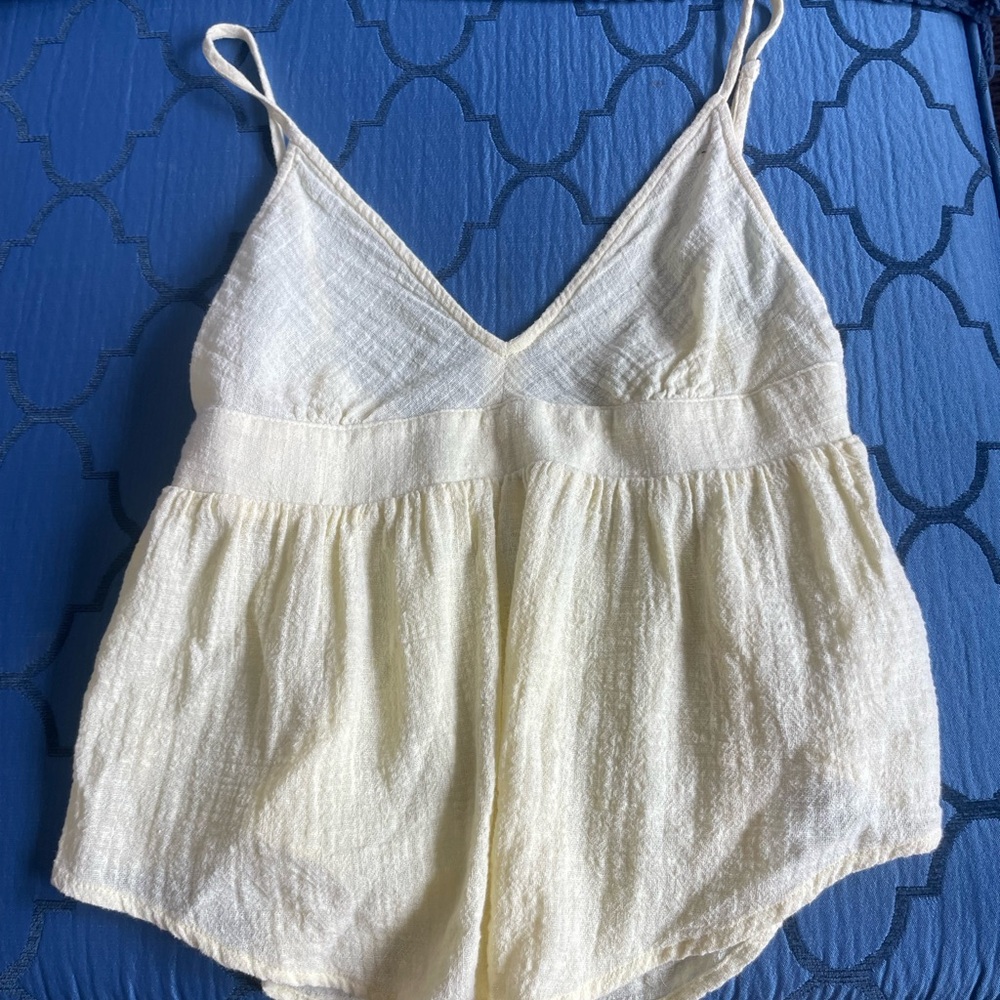 Sissel Edelbo Cream Ruffled Top